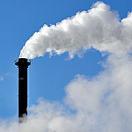 Air pollution from smoke from industrial chimney, Belgium